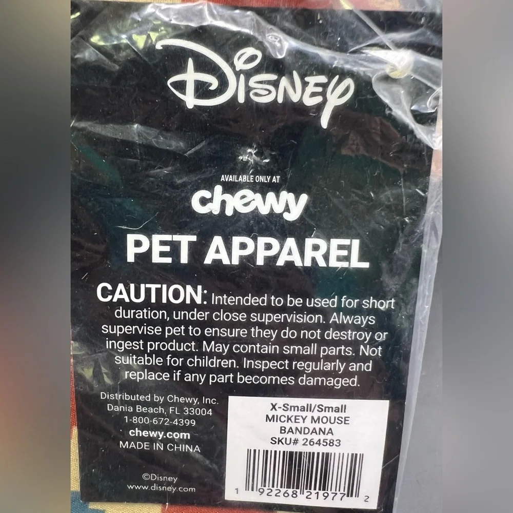 Disney-Mickey Mouse-Pet Bandan, Size:‎ XSmall/Small,Set of 10, Chewy
